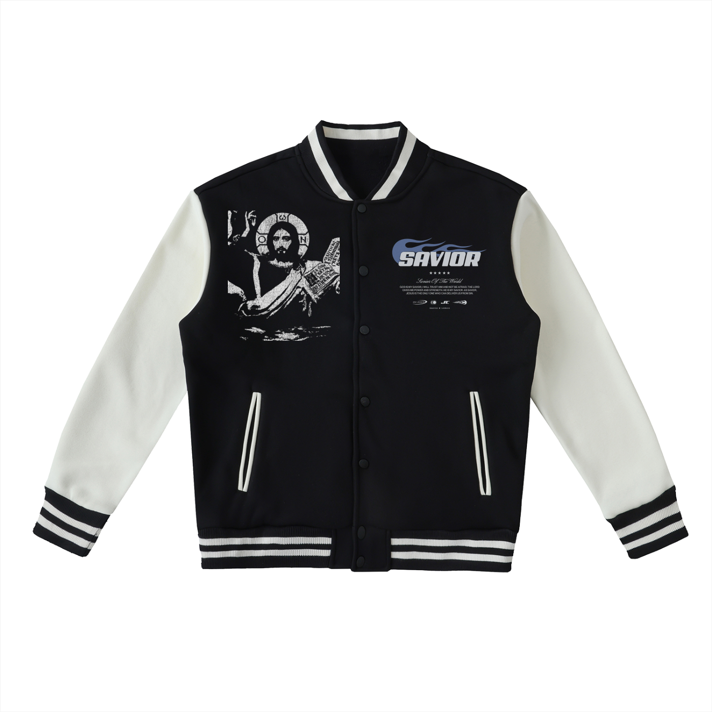 Two-Tone Fleeced Varsity Jacket