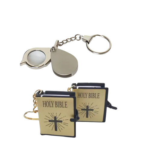 Sinners & Saints Micro-Bible Keychain with Magnifying attachment